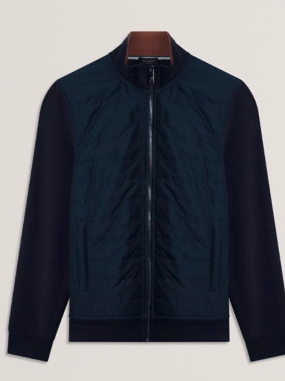 Ted Baker Navy Quilted Snap-Front Puffer Jacket
